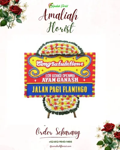 Bunga Papan Congratulation di Jembatan Besi